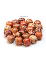 20-100 Mixed Large Hole Wooden Ethnic Hair Or Stringing Barrel Beads 16mm With 7mm Holes~ Lead Free For Stylish Designs